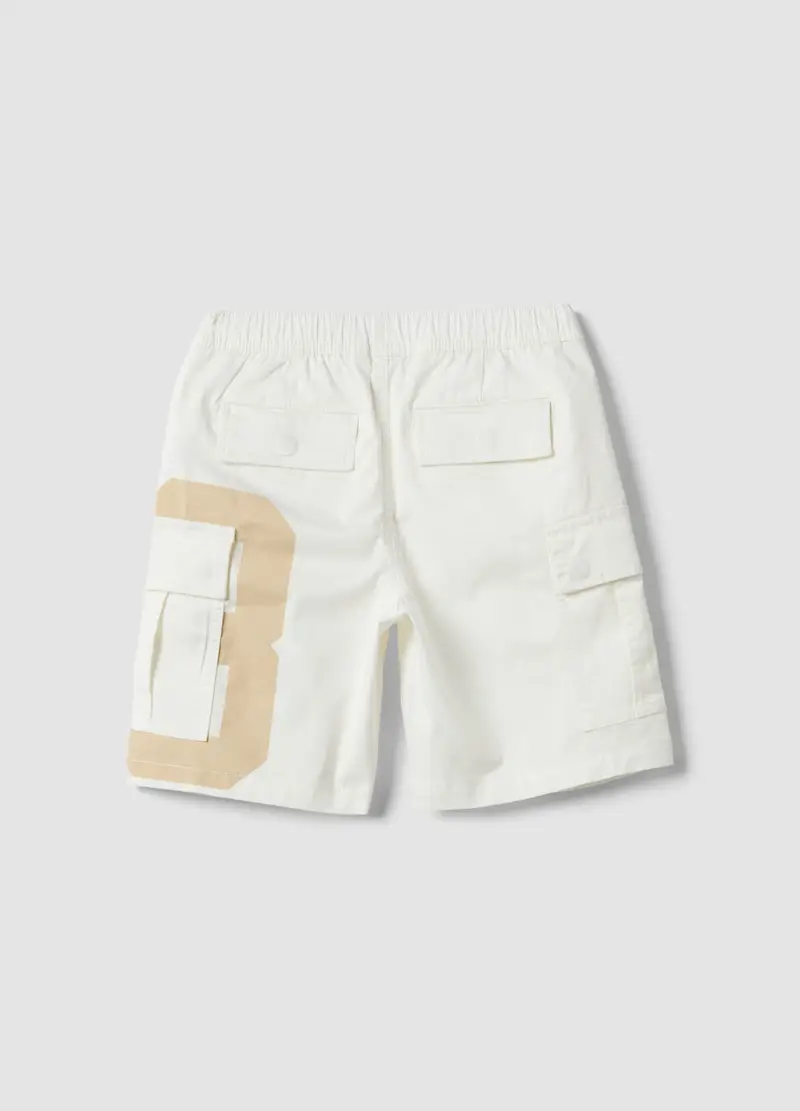 Shorts Cargo In Cotone Elasticizzato Multicolor Da Bambino Baggy Fit, Multicolor miniatura 2