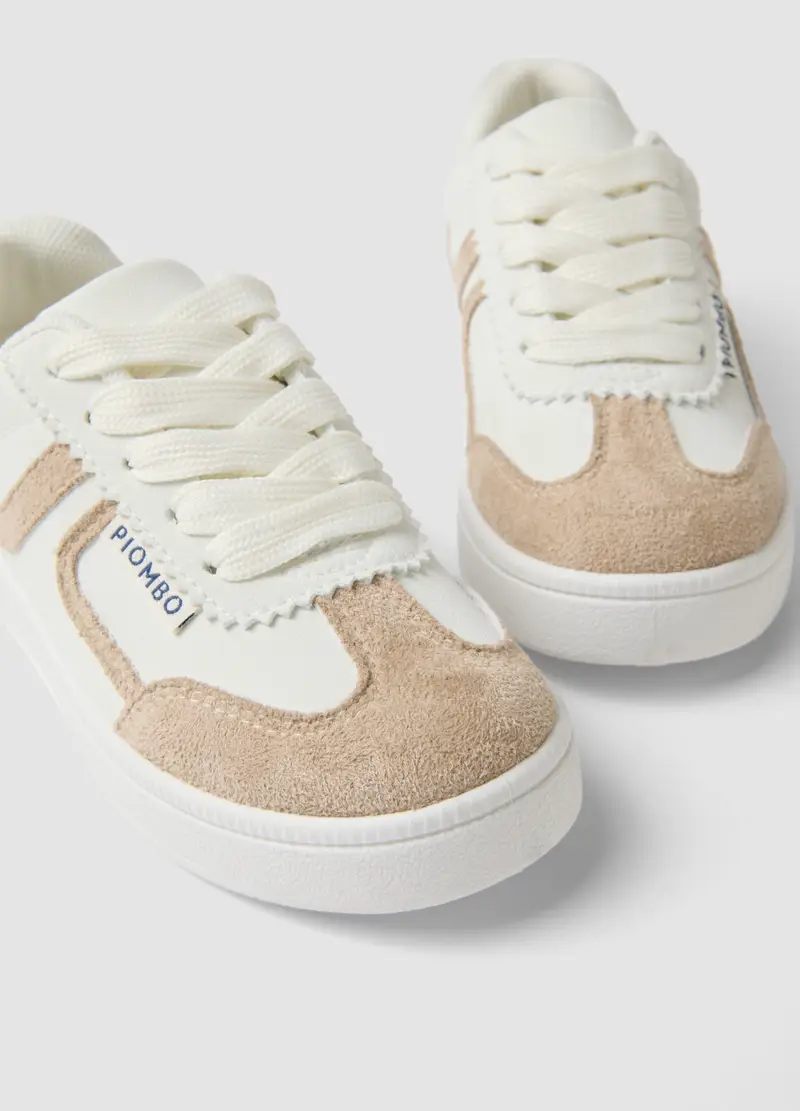 Sneakers Bianche E Beige Da Bambino, Multicolor miniatura 3
