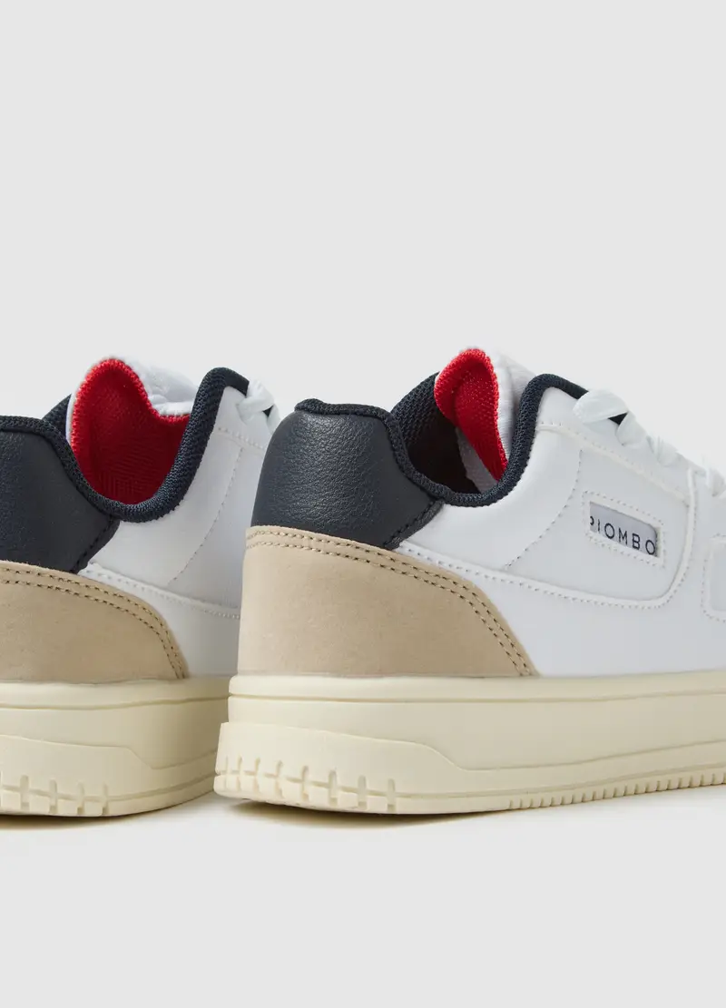 Sneakers Da Bambino Bianche E Beige, Multicolor miniatura 3