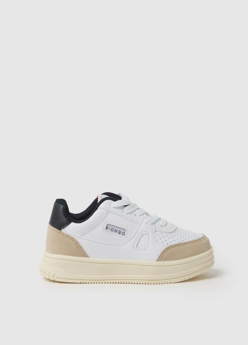 Sneakers Da Bambino Bianche E Beige, Multicolor