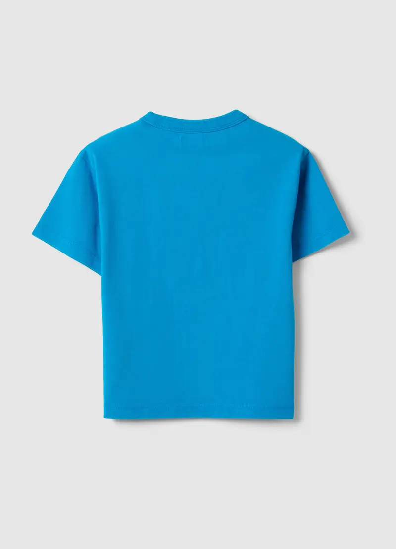 T-shirt In Puro Cotone Azzurra Da Bambino Regular Fit Con Stampa, Azzurro miniatura 2