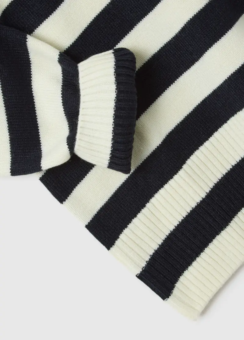 Maglia A Righe Multicolor A Collo Alto Vestibilità Over, Donna, Multicolor miniatura 2