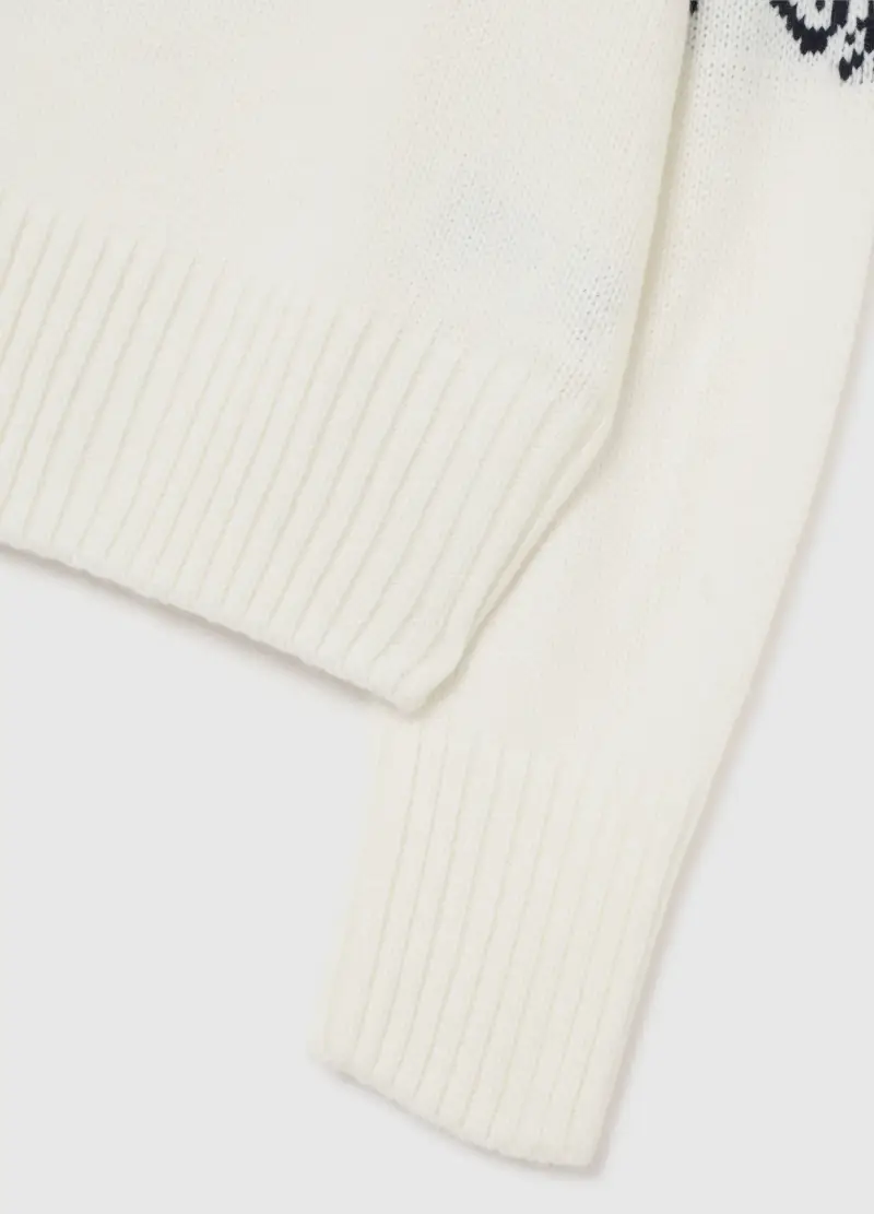 Maglione A Collo Alto Multicolor Vestibilità Over Con Motivo Jacquard, Donna, Multicolor miniatura 2