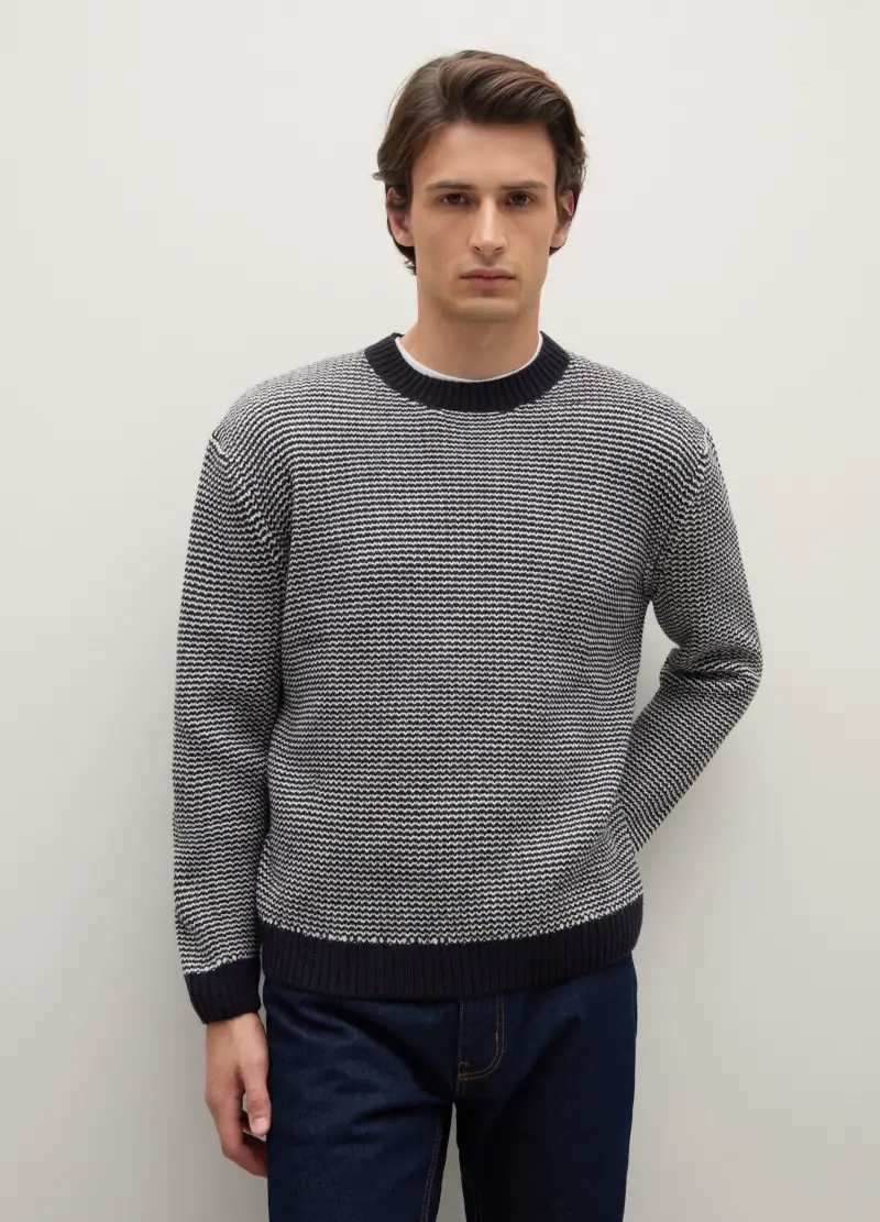 Maglione A Righe Multicolor Regular Fit, Uomo, Multicolor miniatura 3