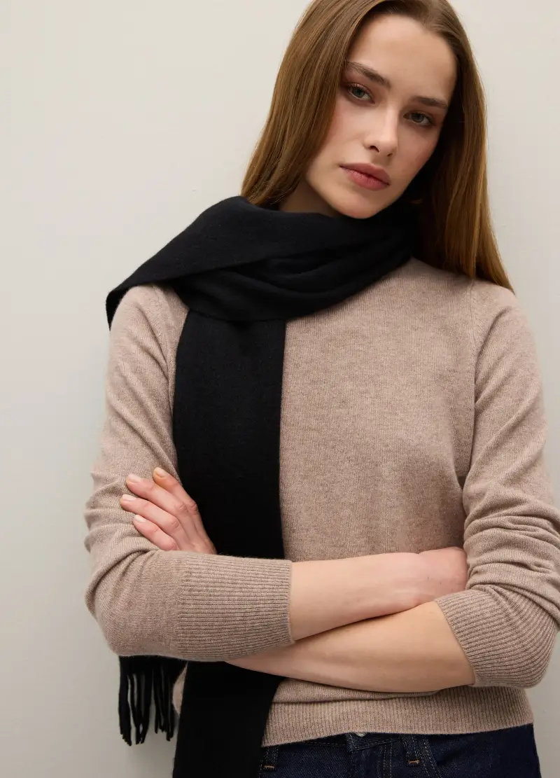 Maglione Beige Girocollo In Puro Cashmere Regular Fit, Donna, Beige