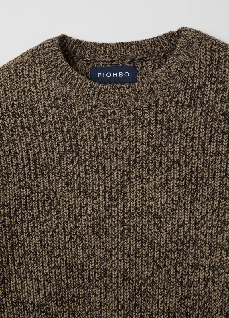 Maglione Con Collo Rotondo Marrone Regular Fit, Uomo, Multicolor miniatura 2