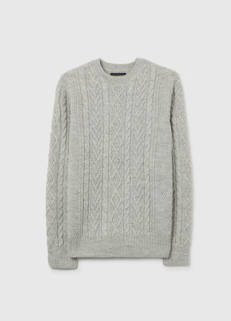 Maglione Grigio Regular Fit Con Scollo Rotondo, Uomo, Multicolor