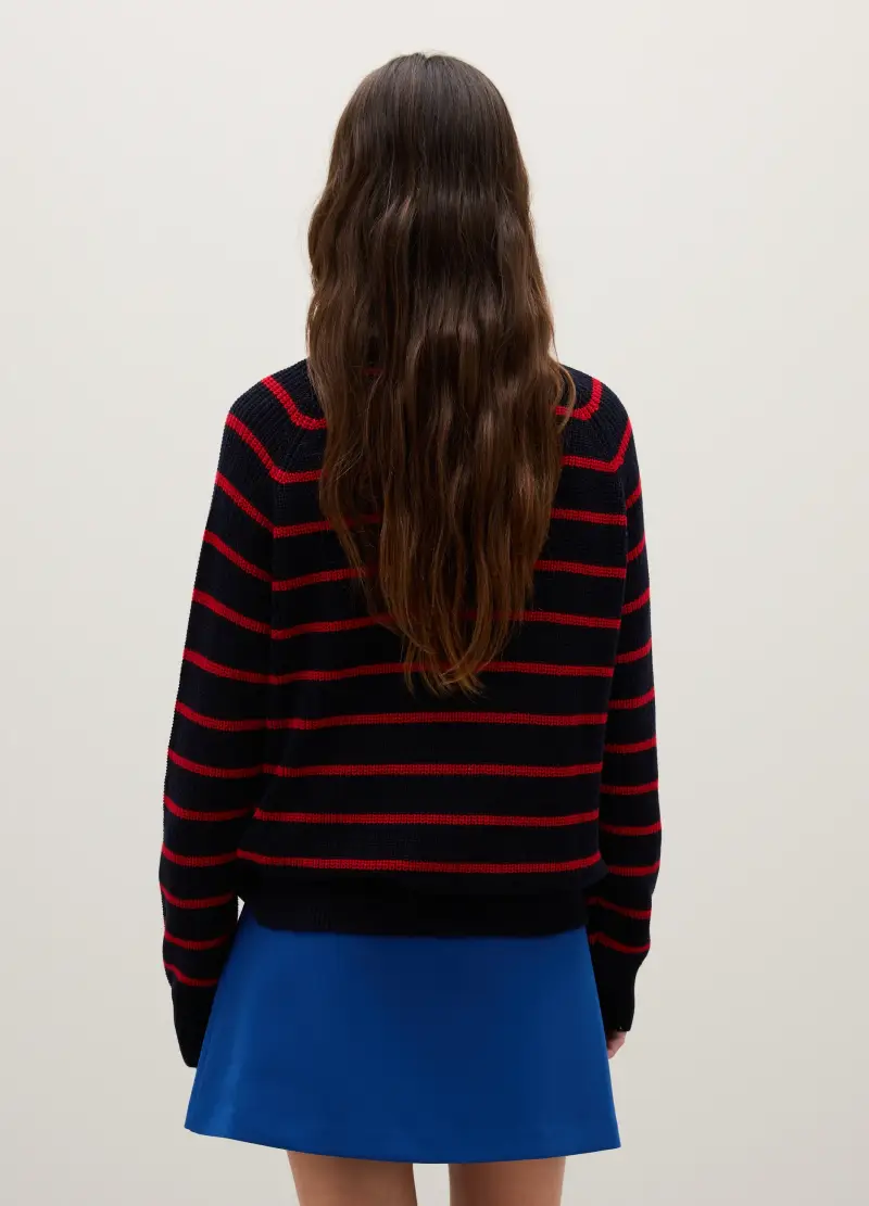 Maglione In Misto Cotone Multicolor Regular Fit, Donna, Multicolor miniatura 3