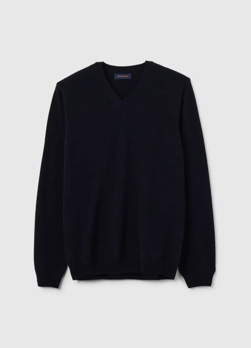 Maglione In Pura Lana D'agnello Blu Regular Fit, Uomo, Blu