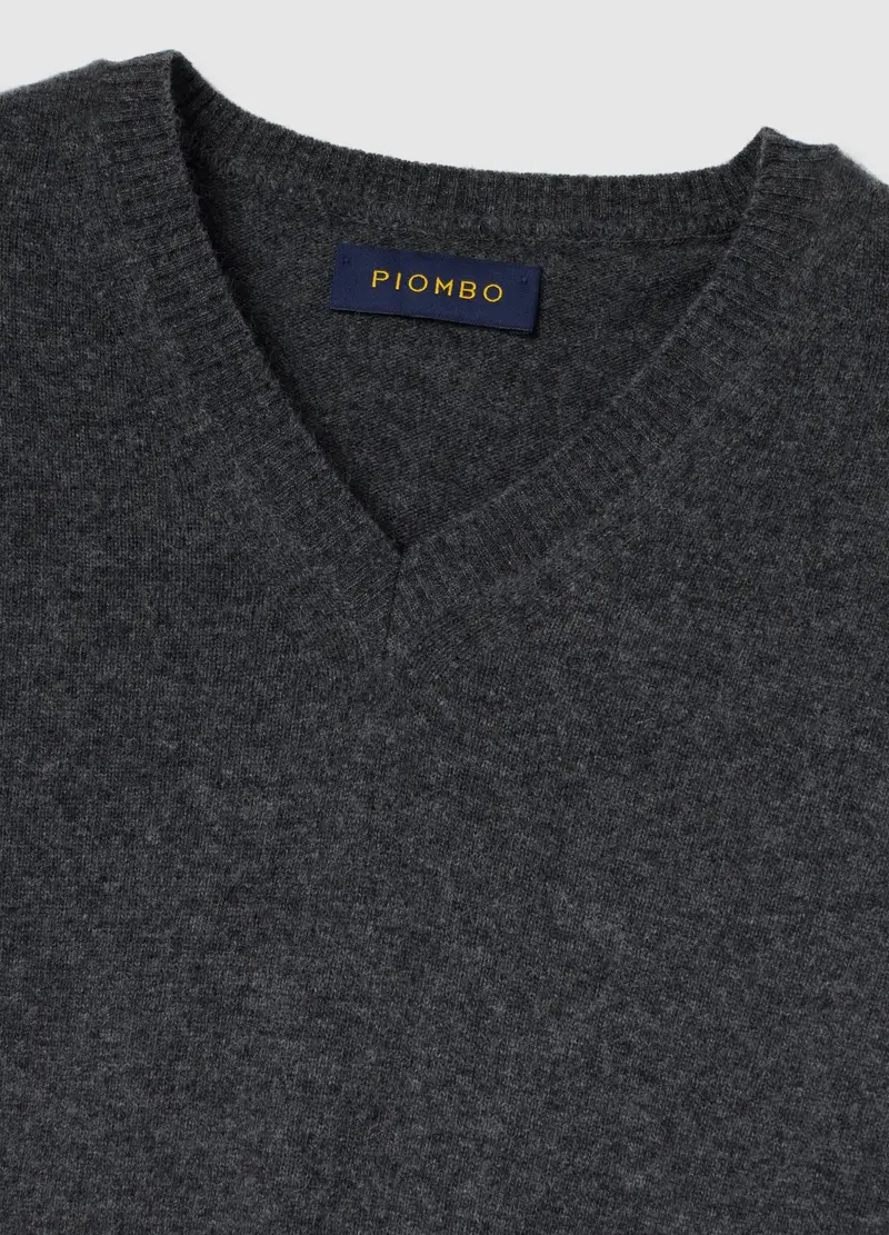 Maglione In Pura Lana D'agnello Grigio Regular Fit, Uomo, Grigio miniatura 2