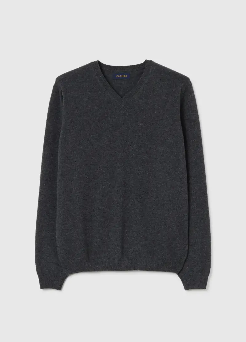 Maglione In Pura Lana D'agnello Grigio Regular Fit, Uomo, Grigio