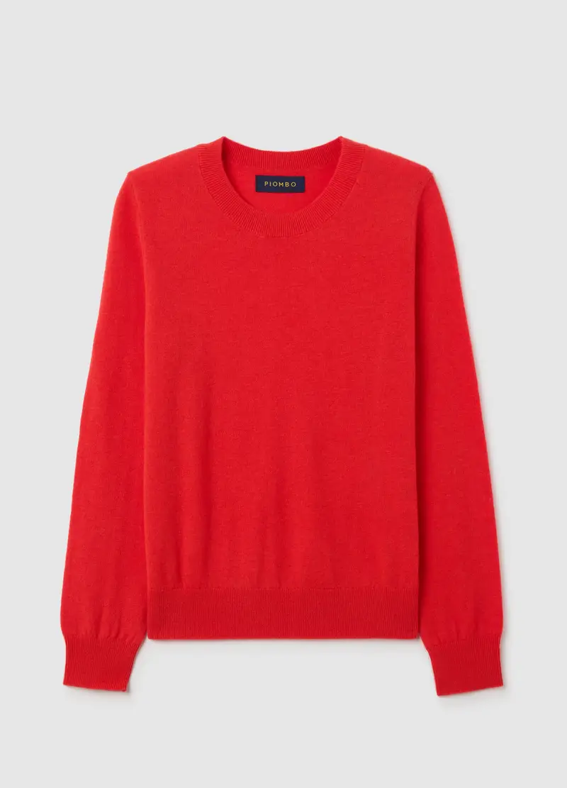 Maglione In Pura Lana Rosso Regular Fit, Donna, Rosso