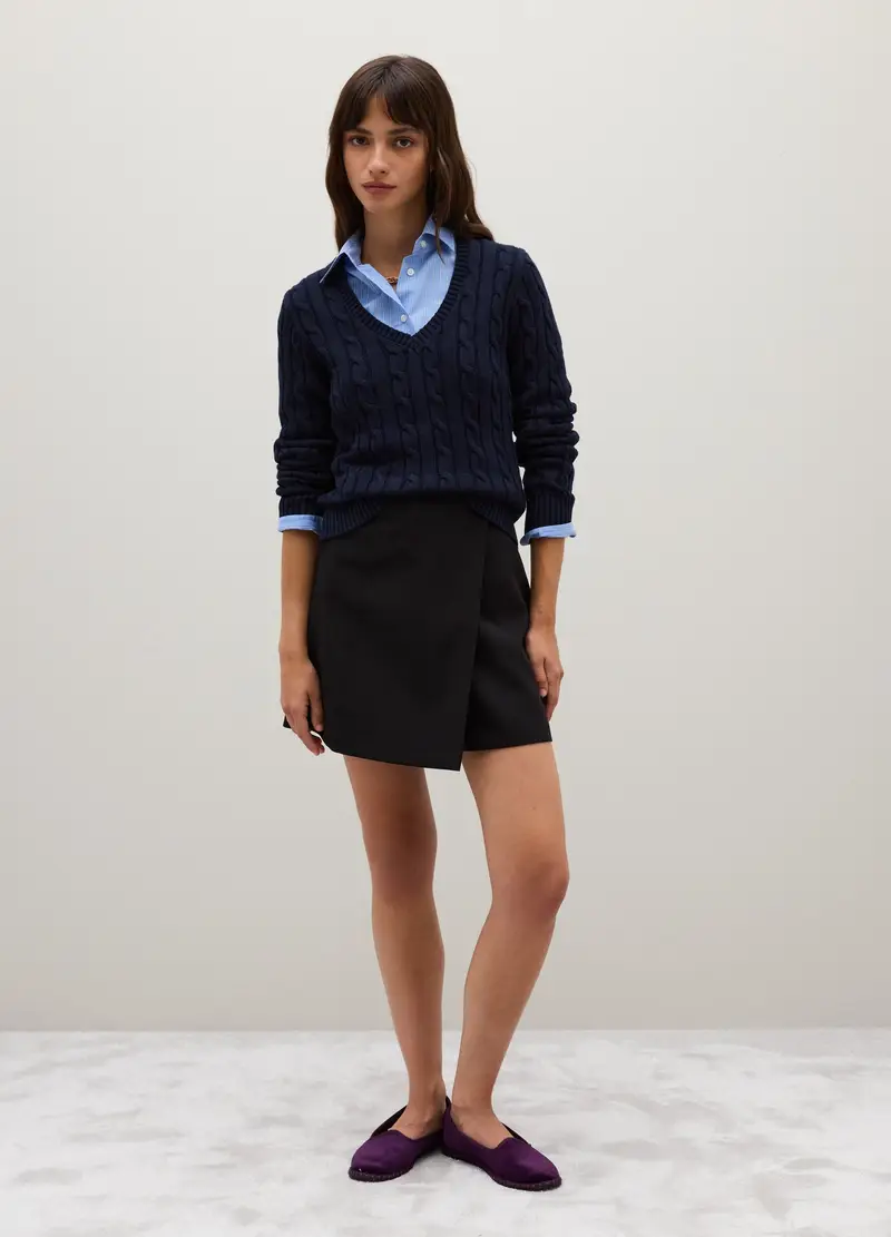 PIOMBO, Maglione In Puro Cotone Blu Regular Fit, Donna, Blu, Taglia: XS