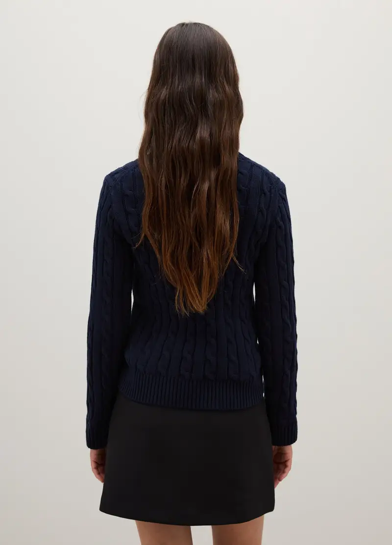 PIOMBO, Maglione In Puro Cotone Blu Regular Fit, Donna, Blu, Taglia: XS miniatura 2