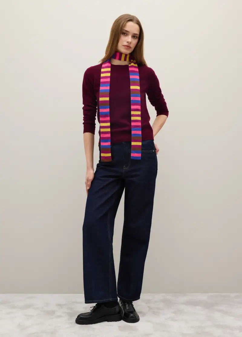 Maglione Rosso Girocollo In Puro Cashmere Regular Fit, Donna, Rosso