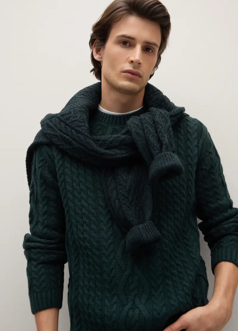Maglione Verde Regular Fit Con Motivo Jacquard, Uomo, Verde