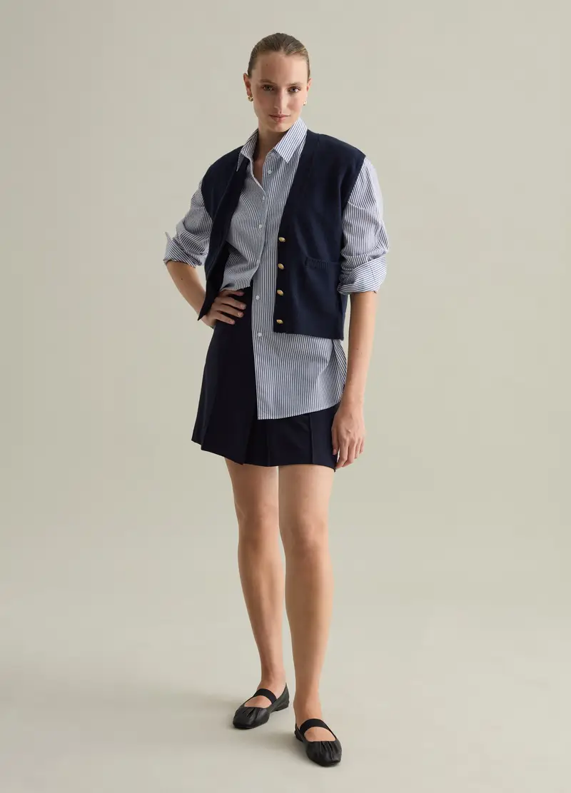 Minigonna A Pieghe Contemporary, Donna, Blu