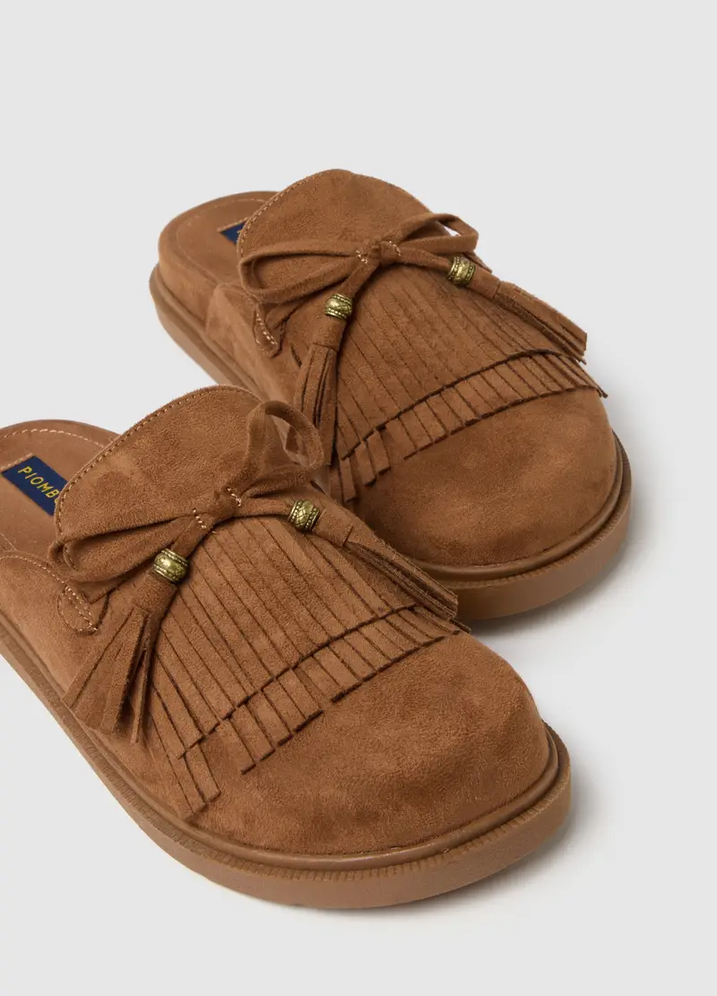 Mocassini Marroni Con Frange, Donna, Marrone miniatura 2