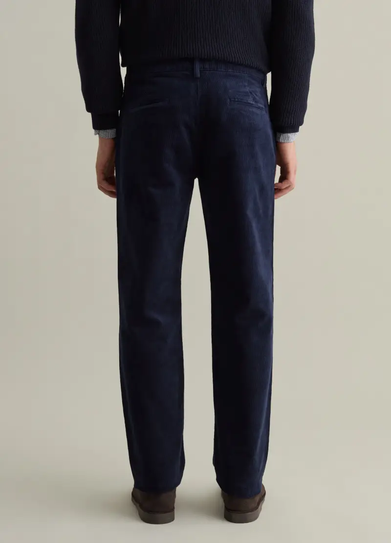 Pantalone Chino In Corduroy, Uomo, Blu miniatura 3