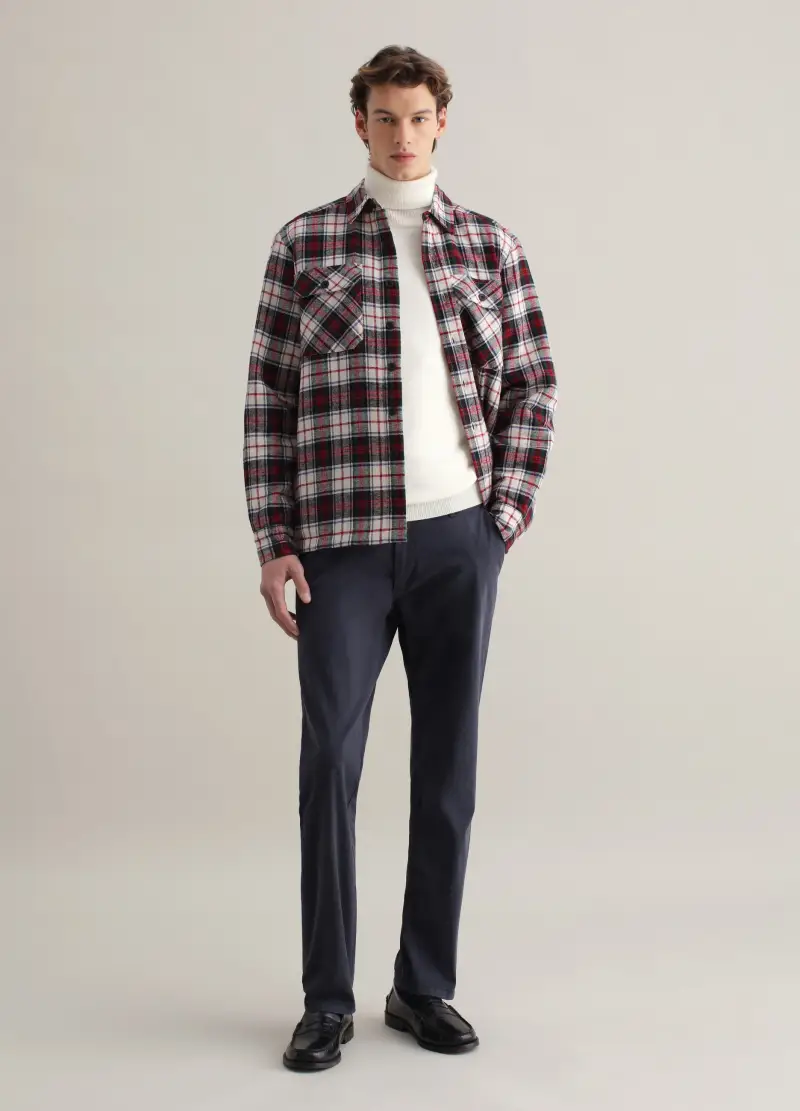 Pantalone Chino In Cotone Stretch, Uomo, Blu