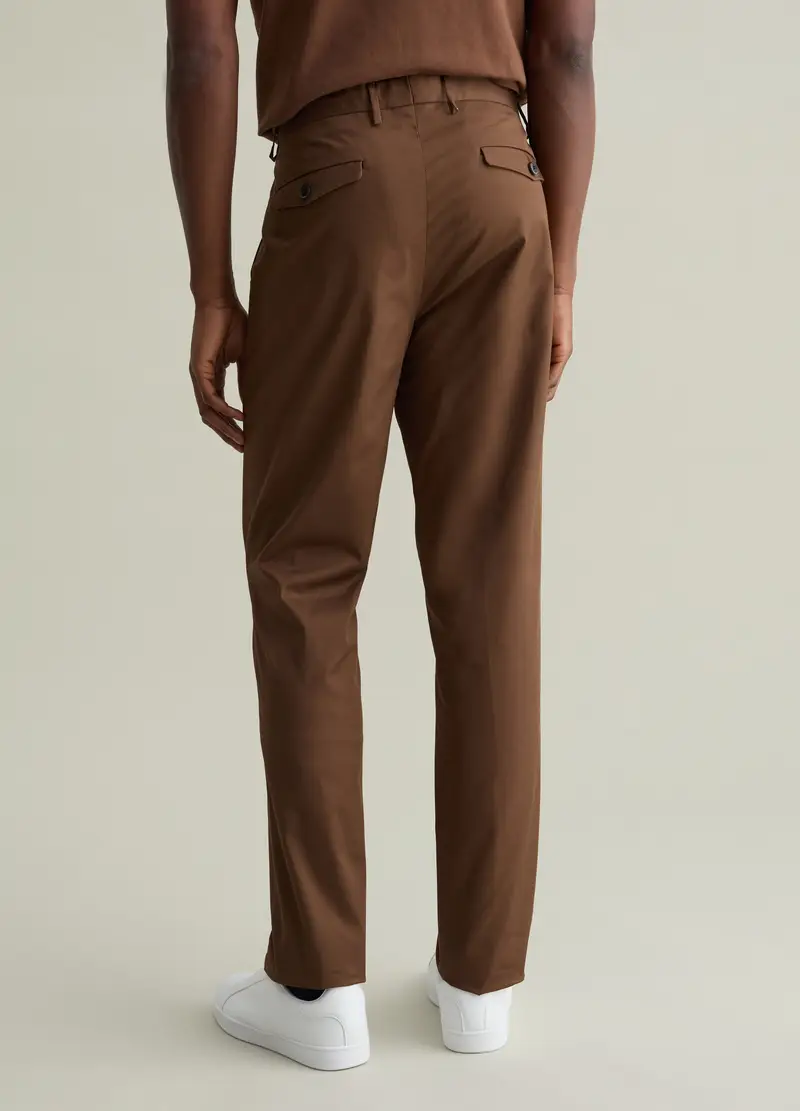 PIOMBO, Pantalone Chino In Cotone Stretch, Uomo, Marrone, Taglia: 54 miniatura 3