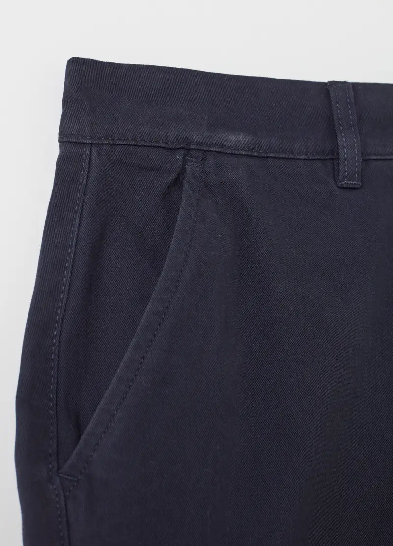 Pantalone Chino In Cotone, Uomo, Blu miniatura 2
