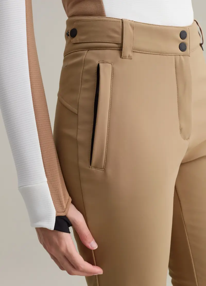 Pantalone Da Sci Tinta Unita, Donna, Beige miniatura 3