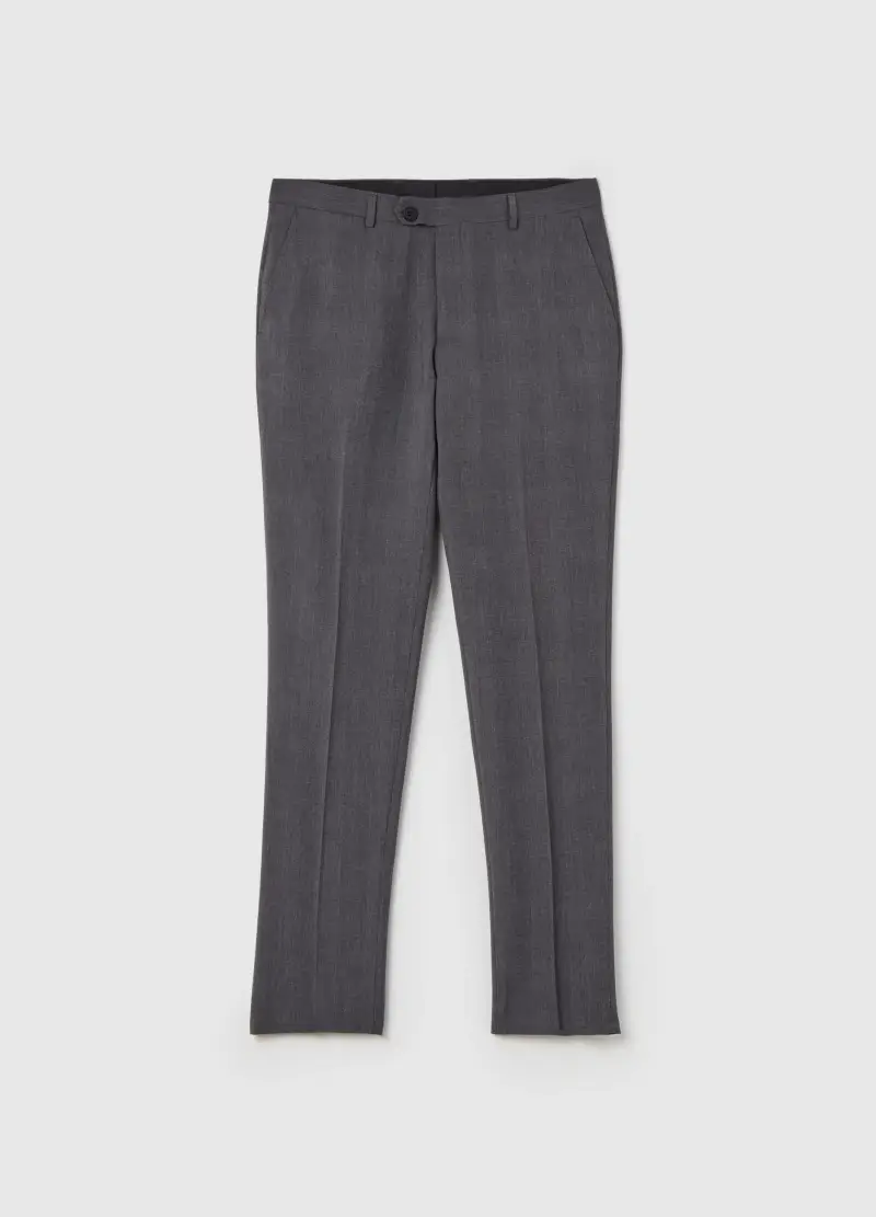 Pantalone Easy Fit Melange, Uomo, Grigio