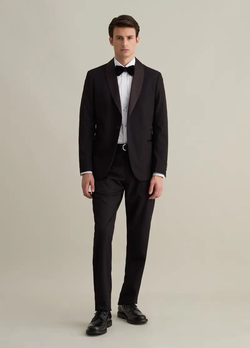 Pantalone Regular Fit Tinta Unita, Uomo, Nero miniatura 3