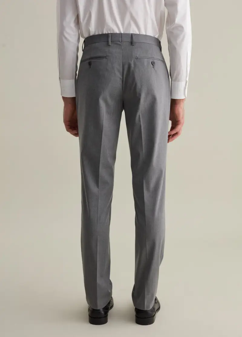 Pantalone Slim Fit In Misto Viscosa, Uomo, Grigio miniatura 3
