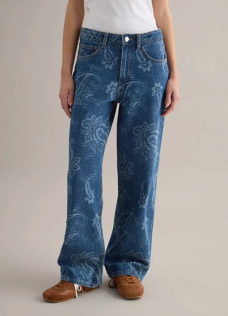 Pantaloni Baggy Blu In Puro Cotone, Donna Adult miniatura 2