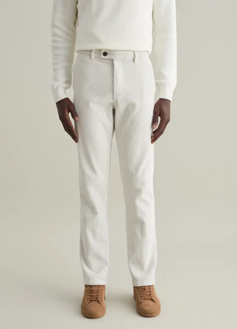 Pantaloni Bianchi In Velluto A Coste Contemporary, Uomo, Bianco miniatura 2