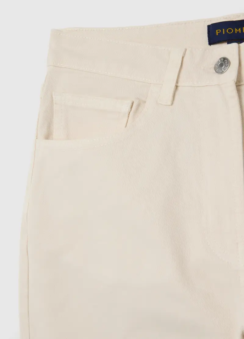 Pantaloni Bianco Lana A Gamba Dritta, Donna, Bianco miniatura 2