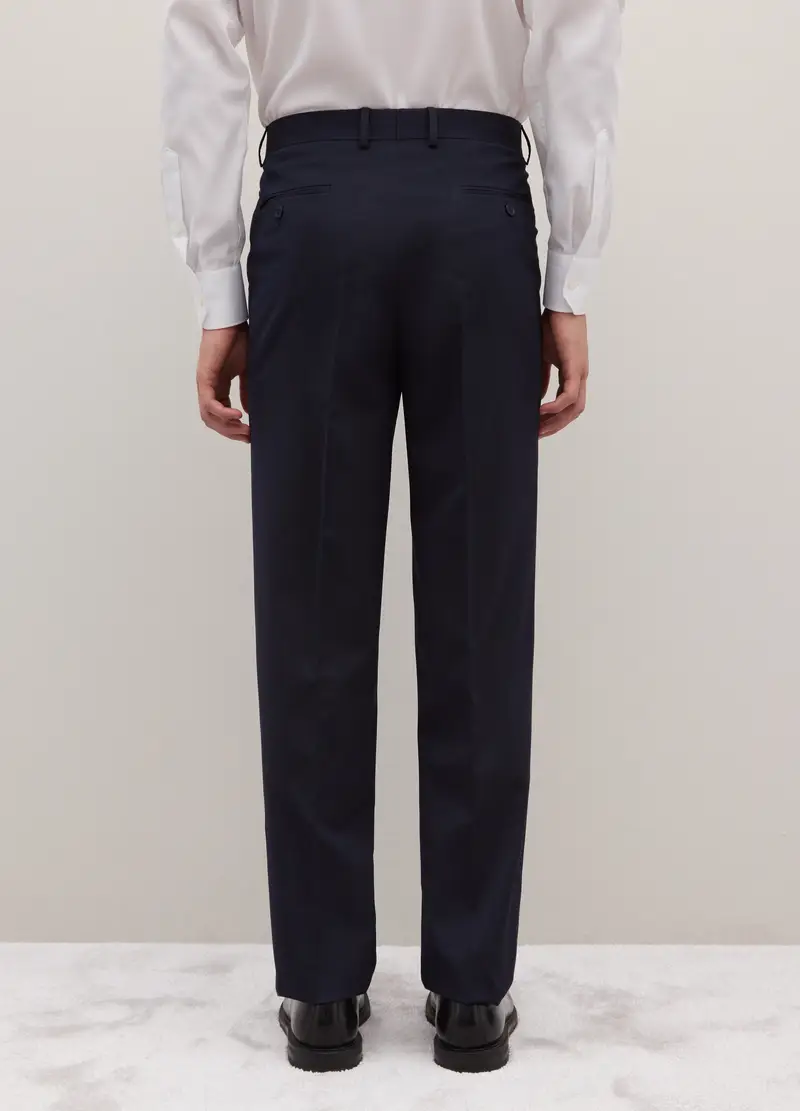 Pantaloni Blu In Misto Viscosa Regular Fit, Uomo, Blu miniatura 3