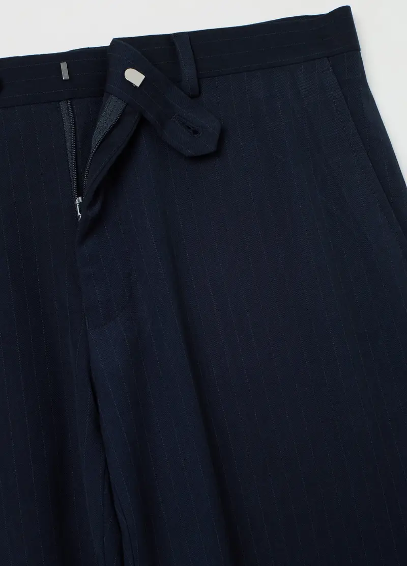 Pantaloni Blu Slim In Tessuto Elasticizzato, Uomo, Blu miniatura 2