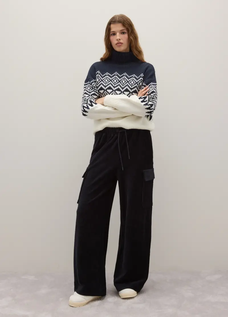 PIOMBO Pantaloni cargo Donna Blu 3901376