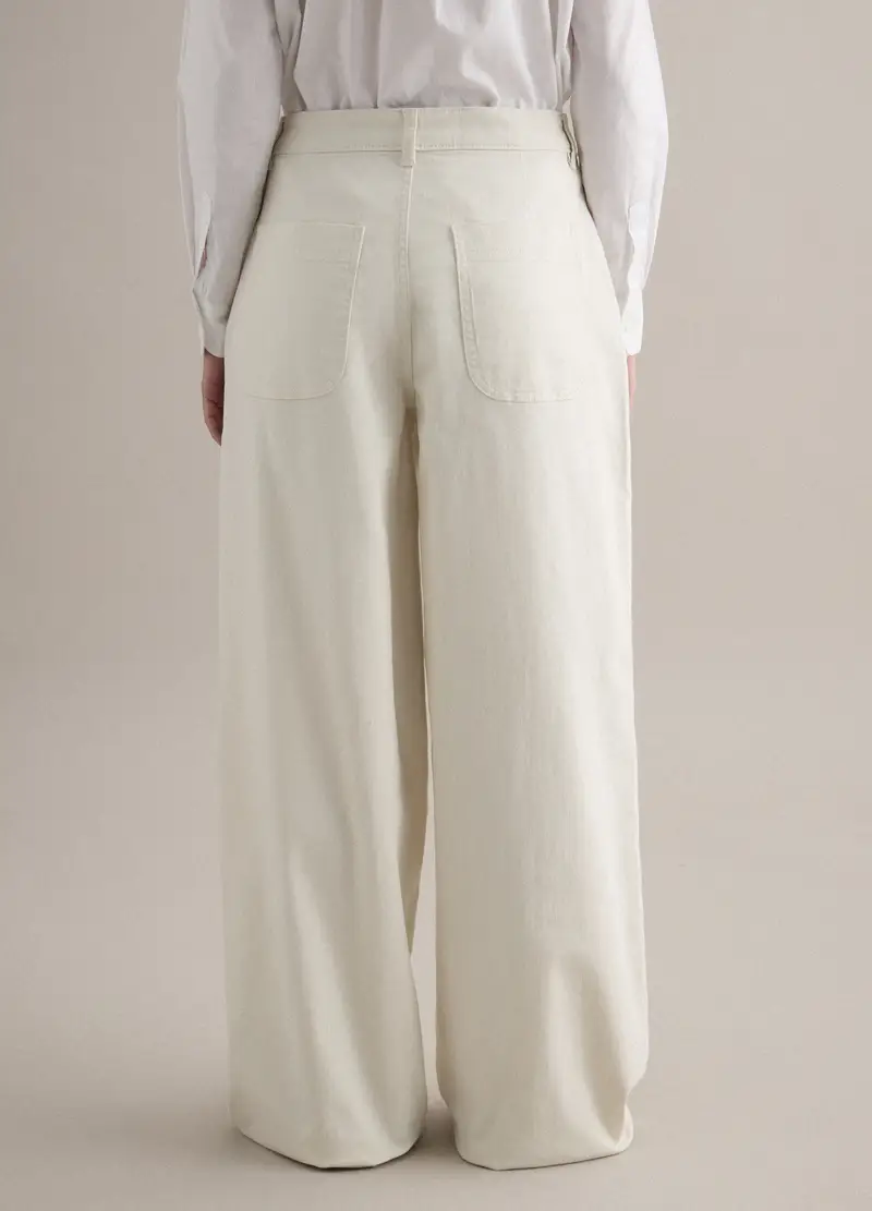 Pantaloni Chino In Cotone Elasticizzato Bianchi Regular Fit, Donna, Bianco miniatura 3