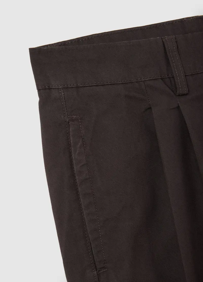 Pantaloni Chino In Puro Cotone Twill Marroni Regular Fit, Uomo, Marrone miniatura 2
