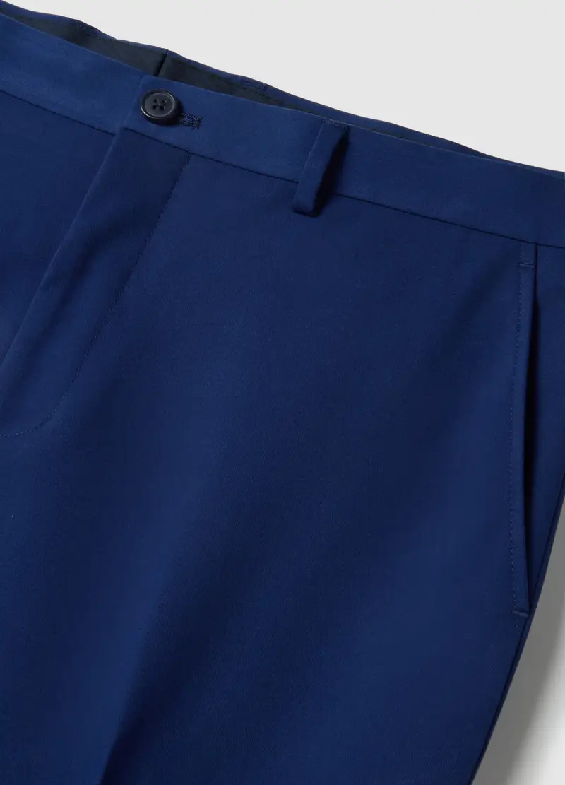 Pantaloni Eleganti Blu Slim Fit, Uomo, Blu miniatura 2