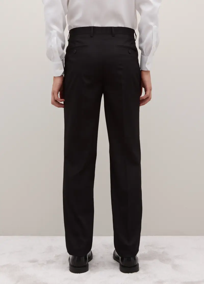 Pantaloni Eleganti Neri Regular Fit, Uomo, Nero miniatura 3