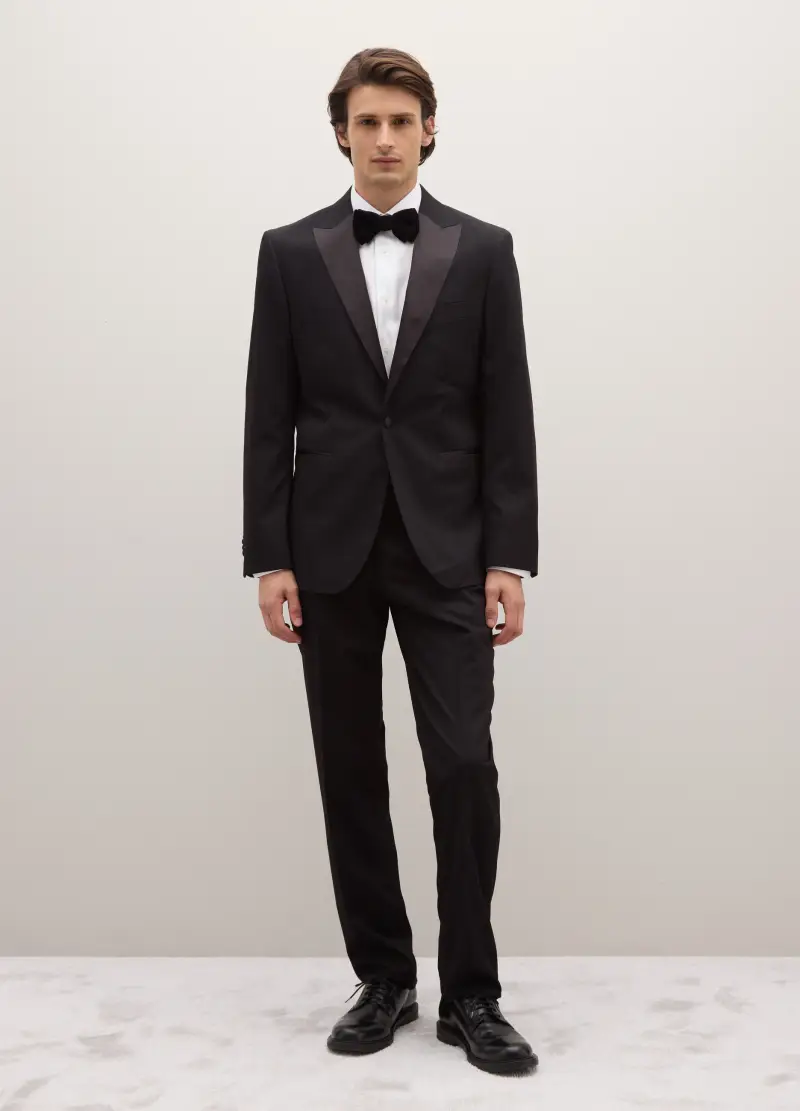 Pantaloni Eleganti Neri Regular Fit, Uomo, Nero