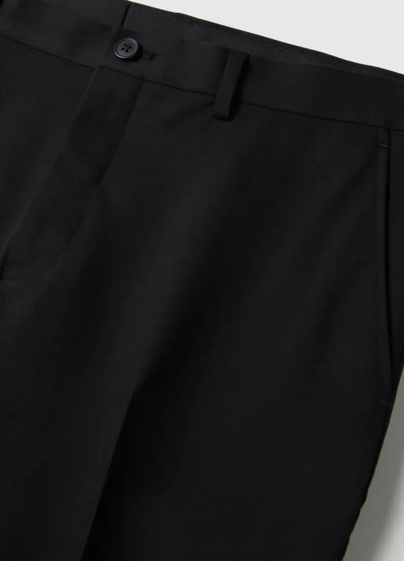 Pantaloni Eleganti Neri Slim Fit, Uomo, Nero miniatura 2