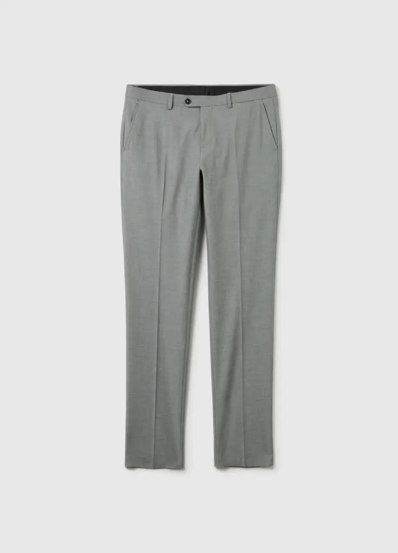 Pantaloni Grigi Slim Fit, Uomo, Grigio
