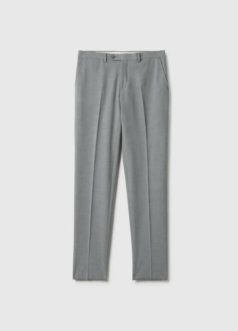 Pantaloni Grigi Slim Fit, Uomo, Grigio