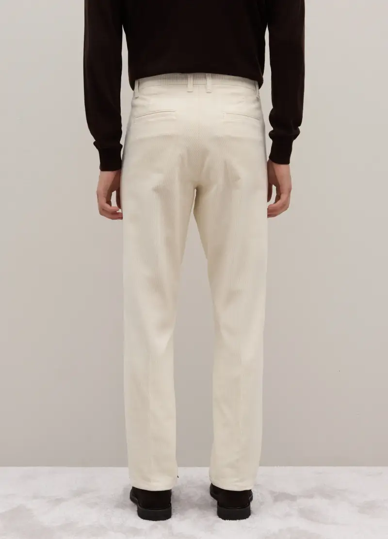 Pantaloni In Misto Cotone Beige Regular Fit, Uomo, Beige miniatura 3