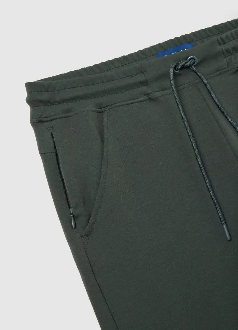 Pantaloni In Misto Cotone Verde Regular Fit, Uomo, Verde miniatura 2