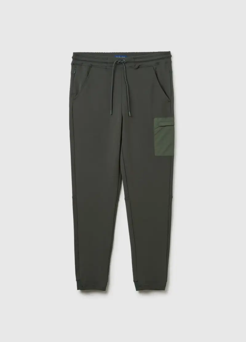 Pantaloni In Misto Cotone Verde Regular Fit, Uomo, Verde