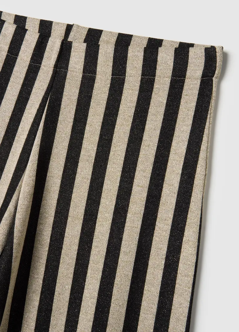 Pantaloni In Misto Viscosa A Righe Multicolor Regular Fit, Donna, Multicolor miniatura 2