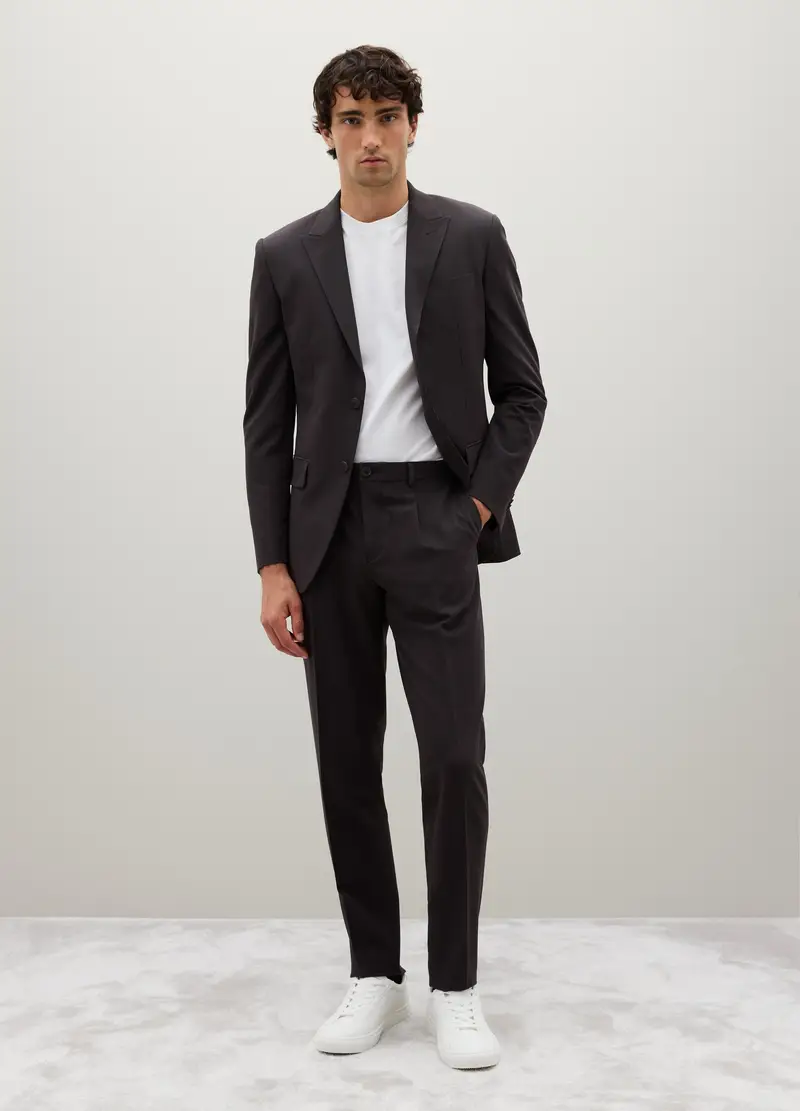 PIOMBO, Pantaloni Neri Slim Fit, Uomo, Nero, Taglia: 46