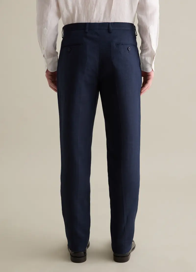 PIOMBO, Pantaloni Slim Fit In Lino, Uomo, Blu, Taglia: 48 miniatura 3